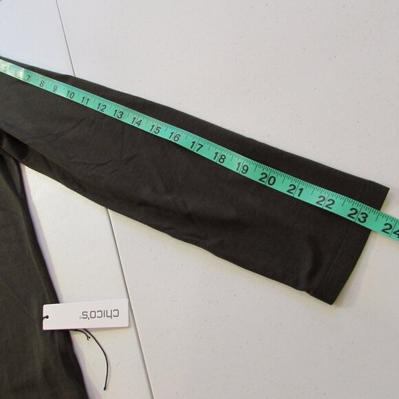 Chicos Touch Of Cool L/S Layering Tee Primordial Forest Green Size 0 (Small) - Picture 9 of 12